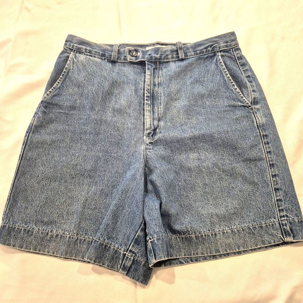 Denim 80s 90s Blue Jean Shorts High Waisted Long Size 12